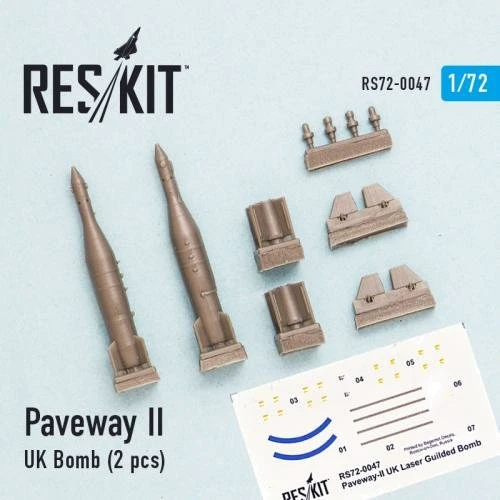 Набор вооружений RESKIT Управляемая авиационная бомба Paveway-II (UK), 2 шт. RS72-0047