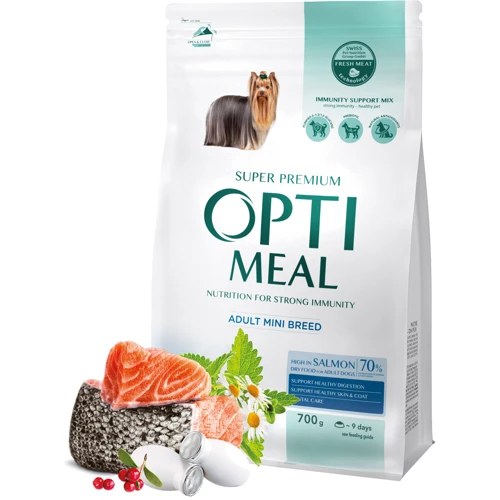 Сухий корм Optimeal for adult dogs miniature breeds для дорослих собак мініатюрних порід з високим вмістом лосося 700 г (4820269140011) фото 9