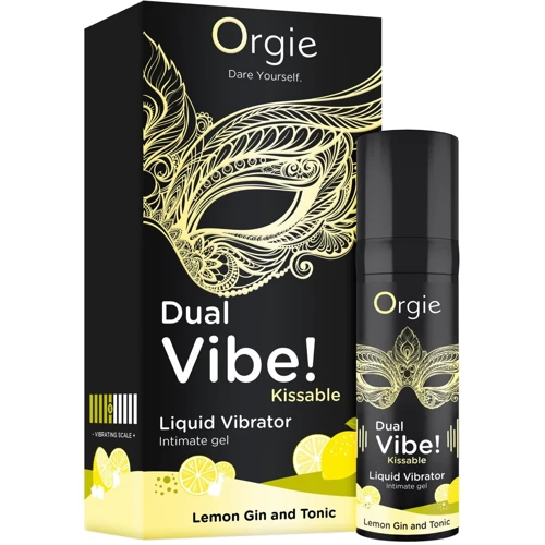 Жидкий вибратор Orgie Dual Vibe! Lemon Gin And Tonic Kissable Liquid Vibrator, 15 мл