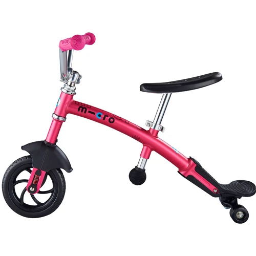 Беговел Micro серии G-Bike Chopper Deluxe - Розовый (до 20 kg с сидением, 2-х колесный): Колеса литые