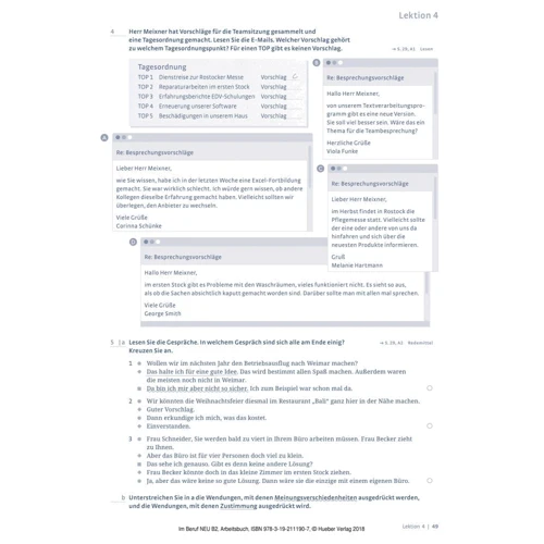 Im Beruf Neu B1+/B2: Arbeitsbuch: ISBN 9783192111907, 978-3-19-211190-7