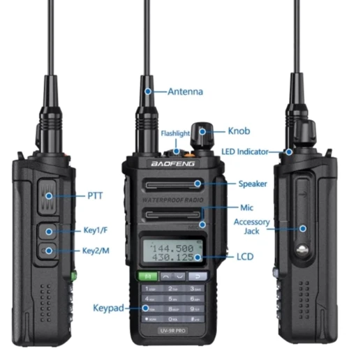 Рация Baofeng UV-9R Pro V2 black: Радиус действия, км 15