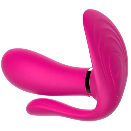 Вібромасажер з анальним та кліторальним стимулятором, та підігрівом BOSS Remote wearable vibrator Pink (BS561007-3)