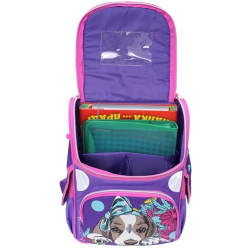 Ранец RAINBOW 9-501 Funny Pets, 34x26x13см: Корпус рюкзака Каркасный