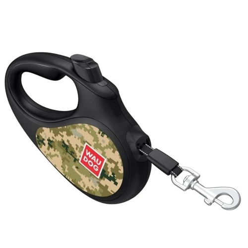Поводок-рулетка Waudog R-leash Милитари для собак светоотражающая лента S до 15 кг 5 м (381-4026): Тип шнура Лента