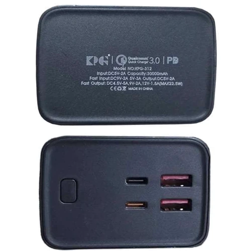 Внешний аккумулятор King Power Bank 30000mAh QC3.0 22.5W Black (KPG-312)