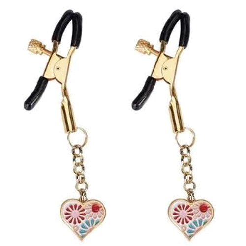 Зажимы для сосков Liebe Seele Nipple Clamps Gold Heart-shaped Flowers on White: Производитель Liebe Seele