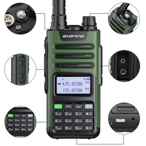 Рация Baofeng UV-13 Pro V2 green: Вид носимая