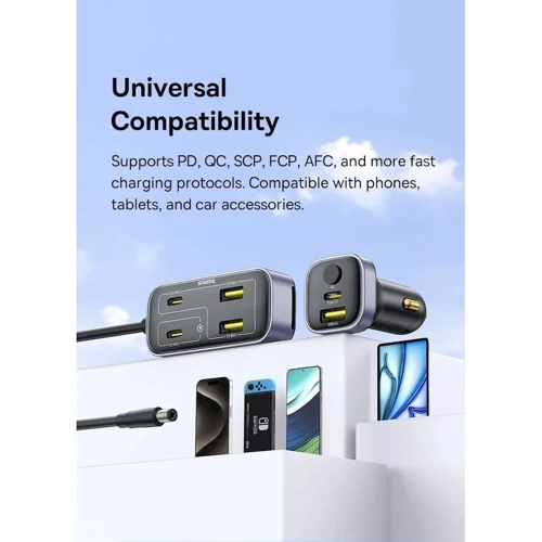 Зарядное устройство Baseus Car Charger 3xUSB+3USB-C BackseatPal L1 Black (C00081100121-00) фото 11