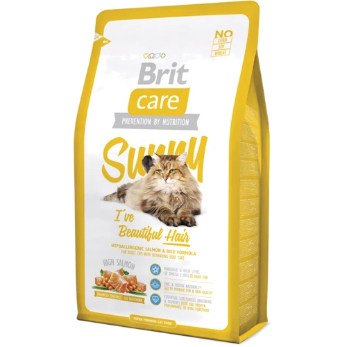 Сухий корм гіпоалергенний для довгошерстих кішок Brit Care Sunny I have Beautiful Hair 2 кг (8595602505616)