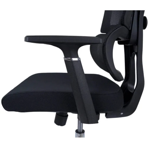 Кресло АКЛАС Арктик BL R-SR LVB-308 Black OS-3000 Black Черное (00144002): Оснащение Поясничный валик, Подголовник, С колесиками, С крестовиной, Подголовник