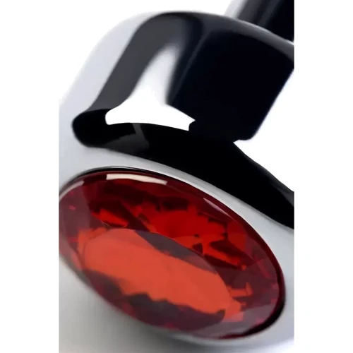 Анальная пробка с кристаллом Metal By Toyfa Silver anal plug