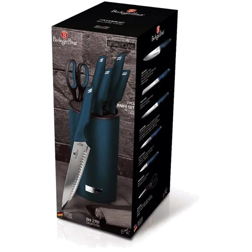 Набір кухонних ножів Berlinger Haus Metallic Line Aquamarine Edition 7 предметів (BH 2791): Найменування Набор кухонных ножей 7 пр.