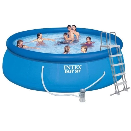 Надувной бассейн Intex 457х122 см 3 785 л/ч с лестницей, тентом и подстилкой (26168) фото 6
