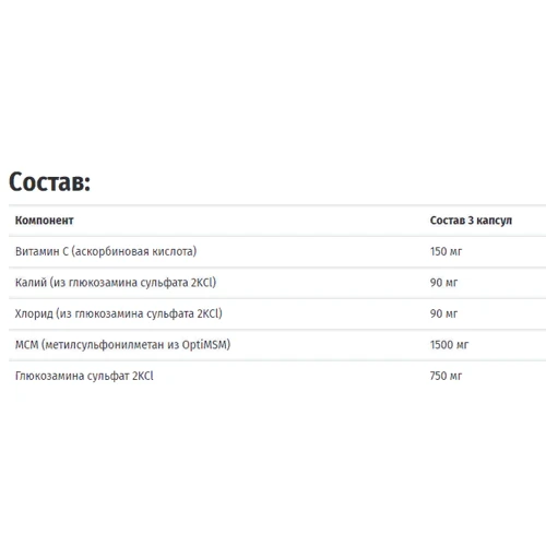 Doctor's Best Synergistic Glucosamine MSM Formula, with OptiMSM, 180 Capsules (DRB-00070): Форма выпуска Капсулы