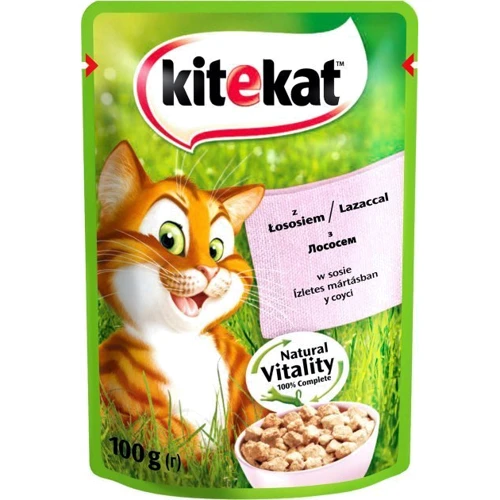 Влажный корм Kitekat для котов с лососем в соусе 24х100 г (5900951256325)