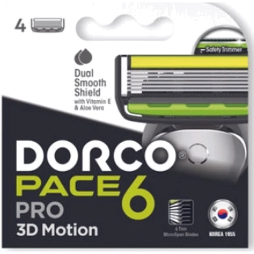 Dorco Pace 6 Сменные картриджи для бритья с 6 лезвиями 4 шт.