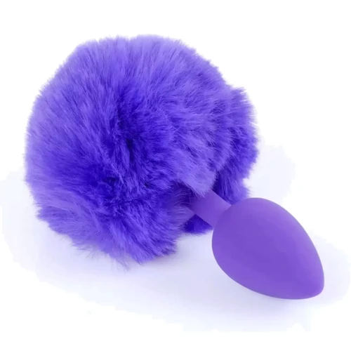 Анальная пробка S с хвостом BOSS of TOYS Boss Series - Silicon PLUG Bunny Tail Purple, BS6400101