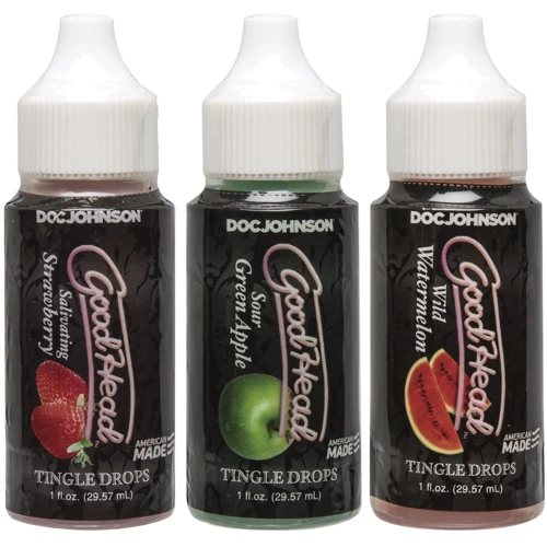 Набір крапель для мінету Doc Johnson GoodHead - Tingle Drops (Watermelon, Green Apple, Strawberry): Форма випуску спрей