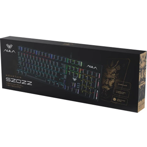 Клавиатура Aula S2022 Keycap KRGD Blue USB UA Black (6948391240527): Дополнительно украинская раскладка, подсветка клавиш