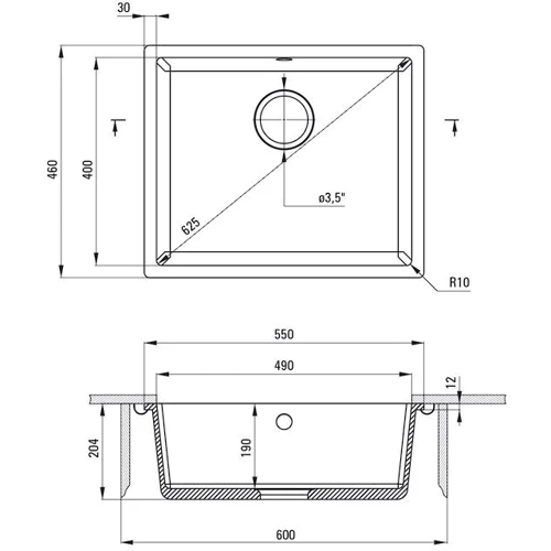 Мойка кухонная Deante Corda ZQA_T10C
