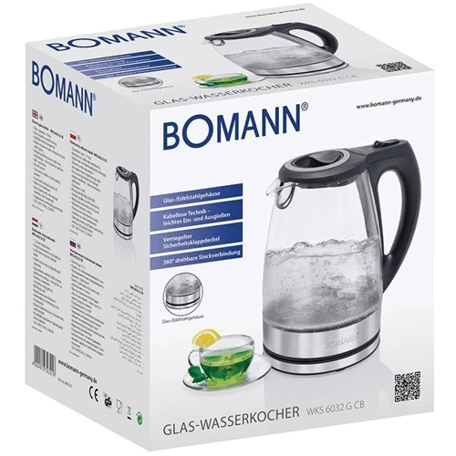 Электрочайник Bomann WKS 6032 G CB: Покрытие нагревательного элемента (материал) нержавеющая сталь