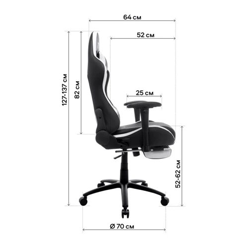 Ігрове крісло GT Racer X-2534-F Fabric Gray/Black Suede	 фото 14