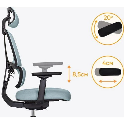 Комплект Mealux PowerDesk Lite White + Leo Air Plus Grey Blue (EVO-201 Lite W/W +Y 546 KBGL)