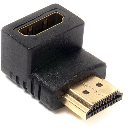 Кабель и переходник PowerPlant HDMI AF - HDMI AM, нижний угол (KD00AS1303)