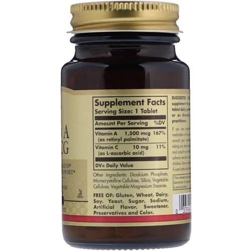 Solgar Dry Vitamin A, 1500 IU, 100 Tab Сухой витамин А: Тип Витамин A