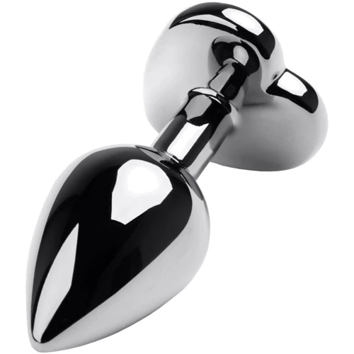 Анальная пробка с кристаллом Metal By Toyfa Silver anal plug ruby