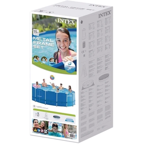 Intex Бассейн каркас 28242 фильтр-насос (3785 л/час), 457х122 см, 16805 л, лестница, тент, подстилка фото 2