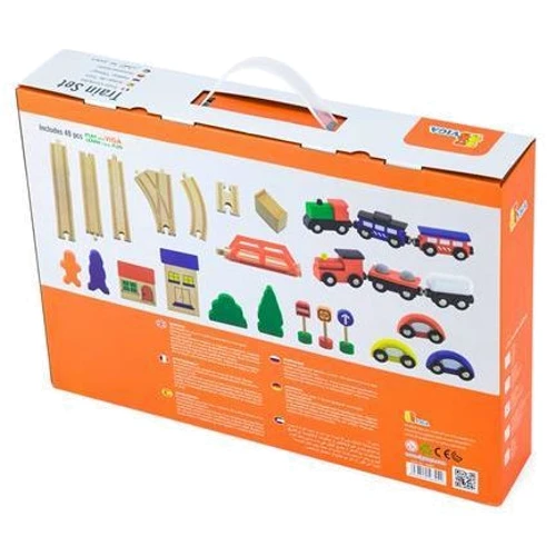 Дерев'яна залізниця Viga Toys 49 ел (56304): Матеріал дерево