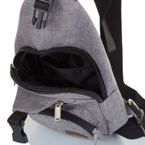 Мужская сумка-слинг DNK Leather серая (DNK Joker-2 bag-7): Страна производитель Украина
