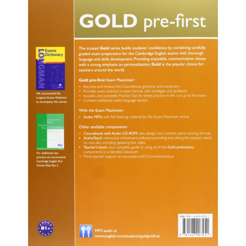 Gold Pre-First 2015 Exam Maximiser + Online audio + key: Виробник Pearson Education Limited