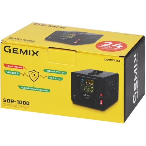 Стабилизатор напряжения Gemix SDR-1000: Рабочая частота, Гц 50