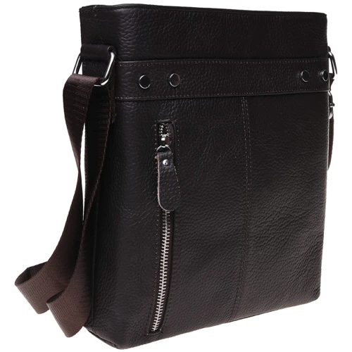 Чоловіча сумка планшет Borsa Leather темно-коричнева (1t15502m-brown)
