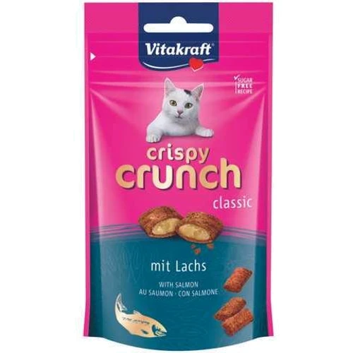 Лакомства для котов Vitakraft Crispy Crunch подушечки с лососем 60 г (28815)