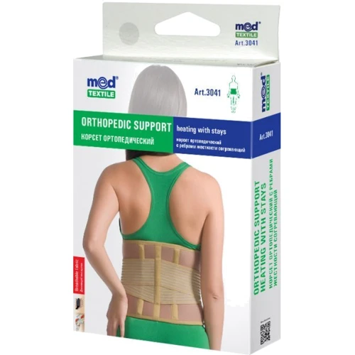 Корсет ортопедический согревающий с ребрами жесткости MedTextile размер M/L люкс (4820137290510): Часть тела Для спины