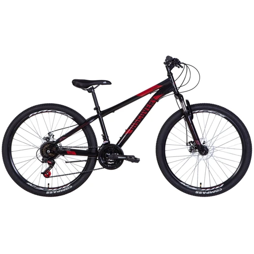 Велосипед 26 Discovery RIDER AM DD 2022 черно-красный OPS-DIS-26-528