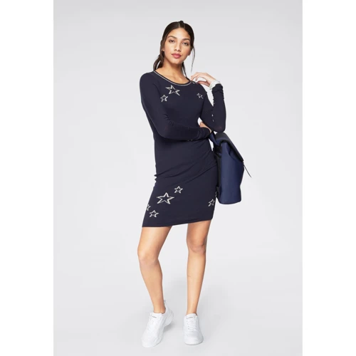 Платье KangaROOS 81047966 44 синее повседневное короткое мини: Длина рукава Длинный