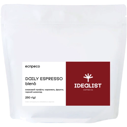Кофе IDEALIST COFFEE Co Daily Espresso бленд в зернах 250 г: Вид напитка кофе в зернах