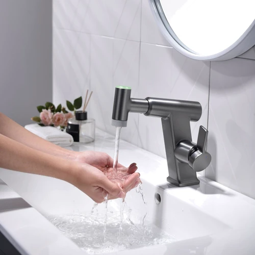 Смеситель для раковины Lefton Pull-Out Faucet with Temperature Display & LED Light - BF2207 Grey: Вес, кг 2.3