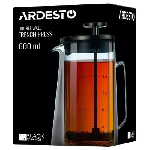 Френч-пресc Ardesto Black Mars с двойными стенками 600 мл (AR1906DW): Тип френч-пресс