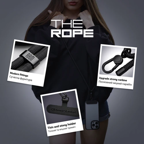 Ремешок для смартфона ArmorStandart Rope Black Onyx with Dark holder (ARM67195) фото 3