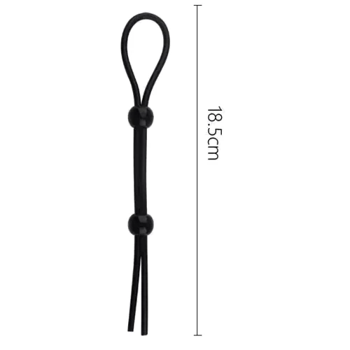 Лассо на пенис с двумя фиксирующими бусинками, SKN-LS002 Black