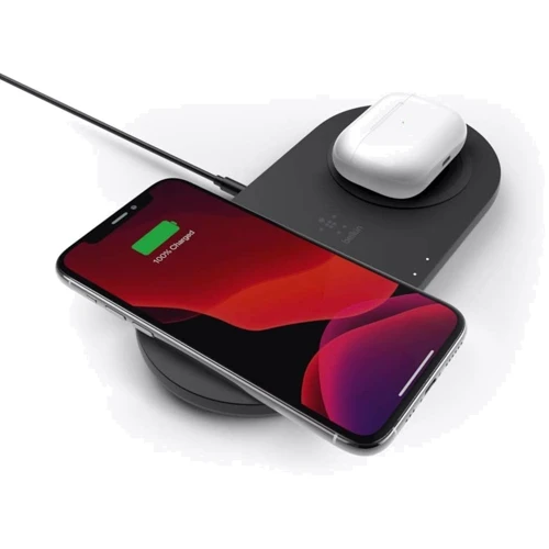 Зарядное устройство Belkin Dual Wireless Charger 15W Black (WIZ008VFBK): Кабель в комплекте отсоединяемый
