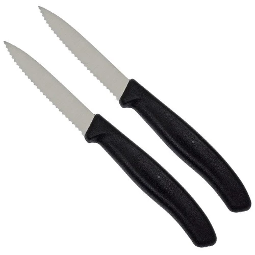 Набір кухонних ножів Victorinox SwissClassic Paring 8см чорний 2шт (6.7633.B)