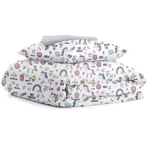 Комплект постільної білизни Cosas Unicorn Sweet-grey дитячий на гумці 110х140 см (UnicornSweet_grey_140): Тип постільний комплект