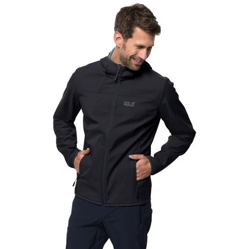 Толстовка Jack Wolfskin Northern Point 1304001-6000 50 черная на молнии с капюшоном: Вид Толстовки